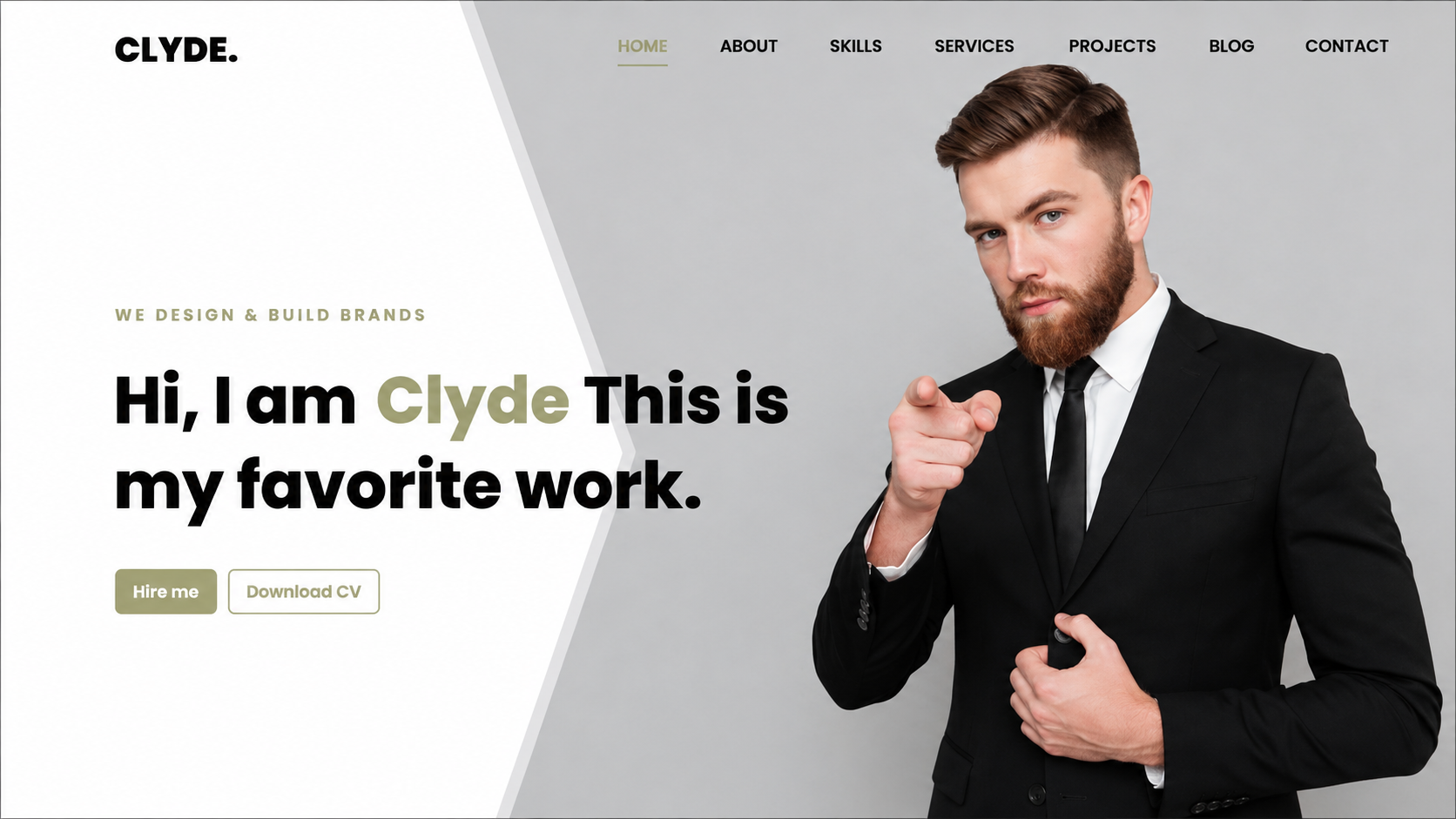 Clyde - Creative UI/UX Designer Portfolio Template